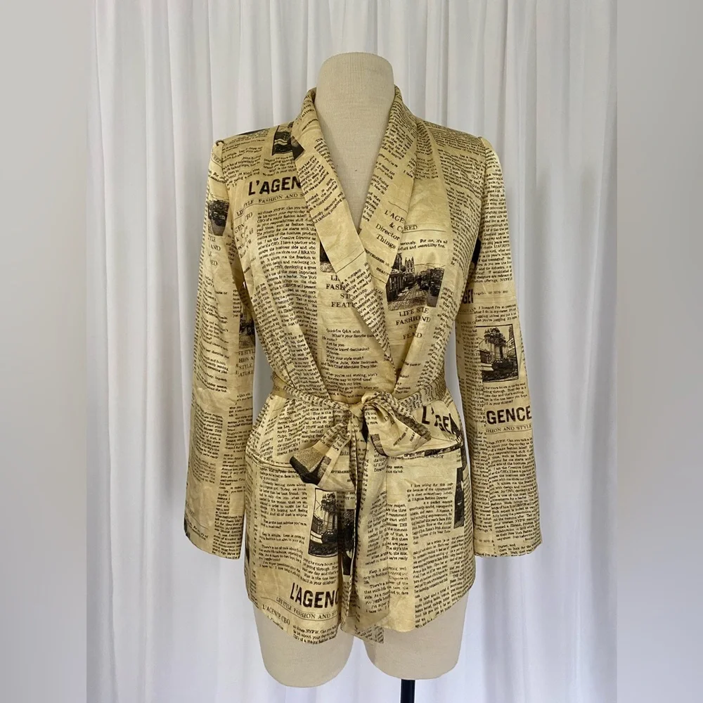 L'AGENCE Print Silk Jacket - Picture 1 of 8